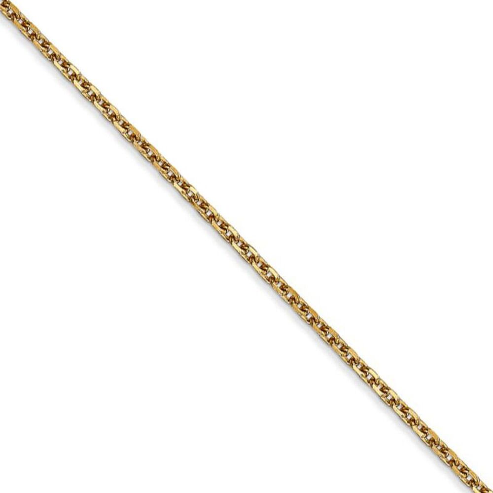 1.65mm 14k Yellow Gold Diamond Cut Solid Cable Chain Necklace, 22 Inch